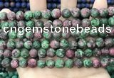 CLJ595 15 inches 8mm round matte sesame jasper beads