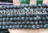 CLJ598 15 inches 8mm round matte sesame jasper beads