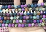 CLJ600 15 inches 8mm round matte sesame jasper beads