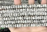 CLJ620 15 inches 5*8mm faceted round sesame jasper beads