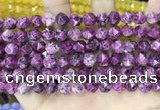 CLJ626 15 inches 8mm faceted nuggets sesame jasper beads