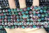 CLJ628 15 inches 8mm faceted nuggets sesame jasper beads