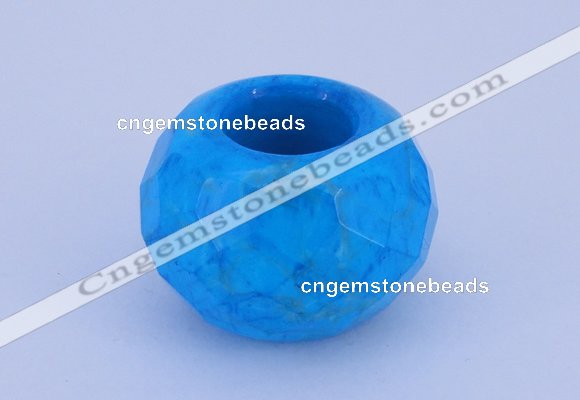 CLO14 19*30mm faceted rondelle loose turquoise gemstone beads wholesale