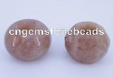 CLO21 19*30mm rondelle loose strawberry quartz gemstone beads wholesale