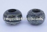 CLO25 19*30mm rondelle loose green silver line jasper beads wholesale