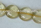 CLQ04 15.5 inches 12mm coin natural lemon quartz beads Wholesale