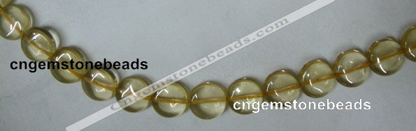 CLQ04 15.5 inches 12mm coin natural lemon quartz beads Wholesale