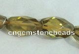 CLQ06 15.5 inches faceted rice natural lemon quartz beads