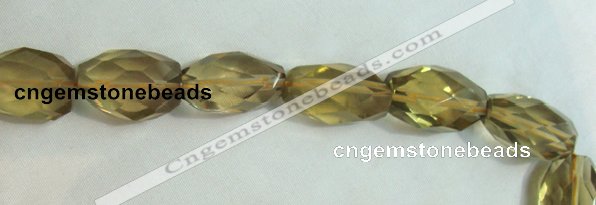 CLQ06 15.5 inches faceted rice natural lemon quartz beads