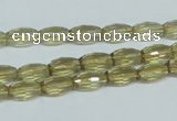 CLQ09 15.5 inches 8*16mm faceted rice natural lemon quartz beads