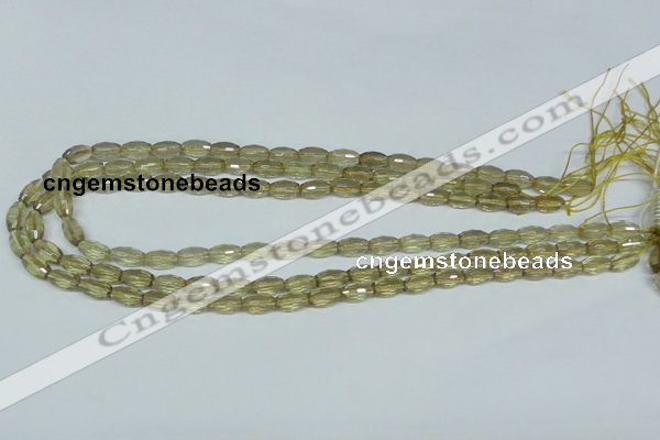 CLQ09 15.5 inches 8*16mm faceted rice natural lemon quartz beads