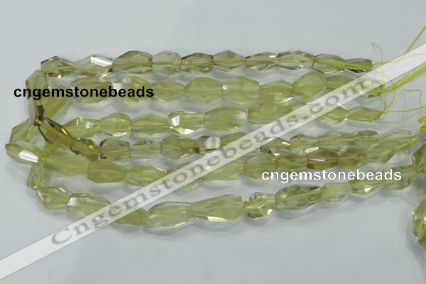 CLQ102 8*12mm - 12*22mm faceted nuggets natural lemon quartz beads