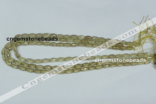 CLQ11 15.5 inches 8*12mm faceted rice natural lemon quartz beads