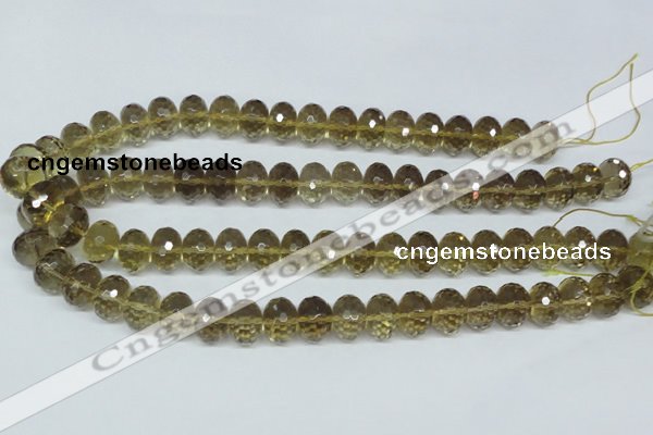 CLQ16 15.5 inches 10*14mm faceted rondelle natural lemon quartz beads