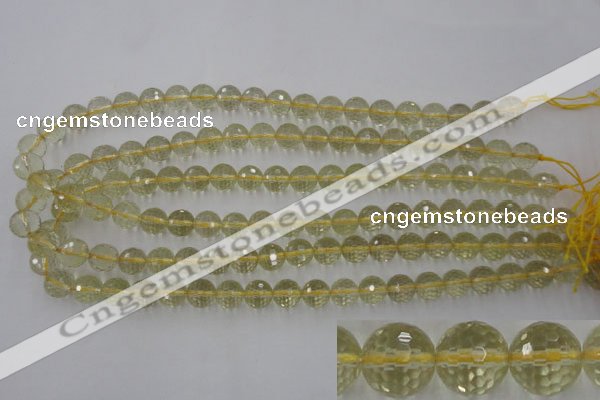 CLQ163 15.5 inches 10mm faceted round natural lemon quartz beads