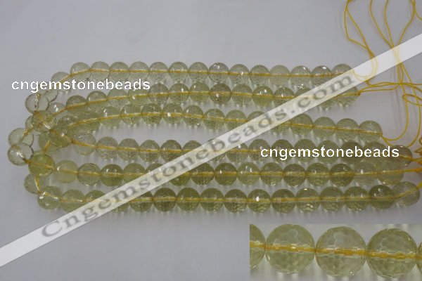 CLQ164 15.5 inches 12mm faceted round natural lemon quartz beads