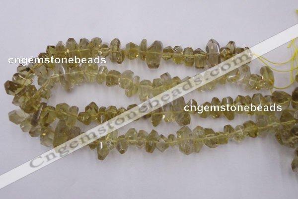 CLQ171 6*8mm – 10*16mm faceted nuggets natural lemon quartz beads