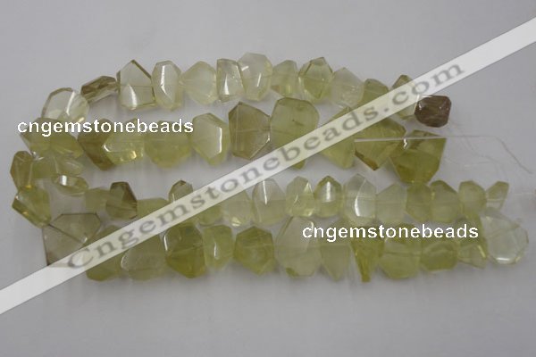 CLQ173 13*18mm – 20*28mm faceted nuggets natural lemon quartz beads
