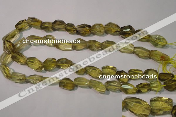 CLQ256 15.5 inches 15*18mm faceted nuggets natural lemon quartz beads