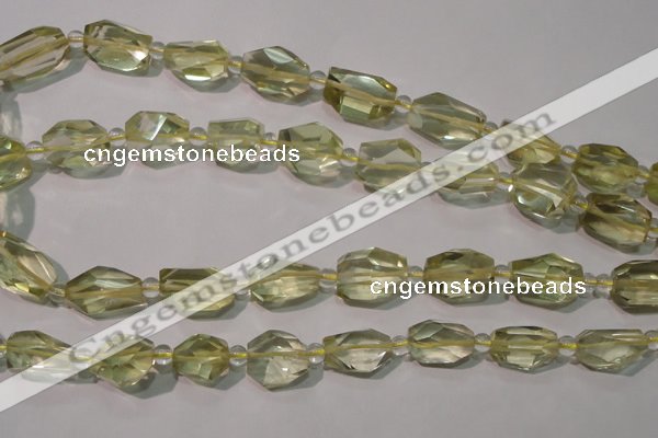 CLQ258 15.5 inches 10*14mm – 12*16mm faceted nuggets lemon quartz beads