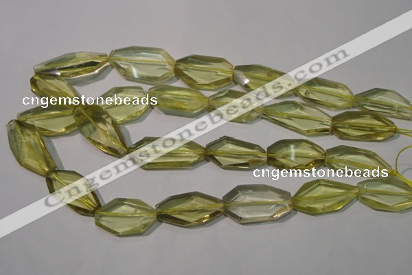 CLQ260 15.5 inches 15*18mm – 20*32mm faceted freeform lemon quartz beads