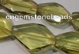 CLQ262 15.5 inches 10*25mm – 25*33mm faceted freeform lemon quartz beads