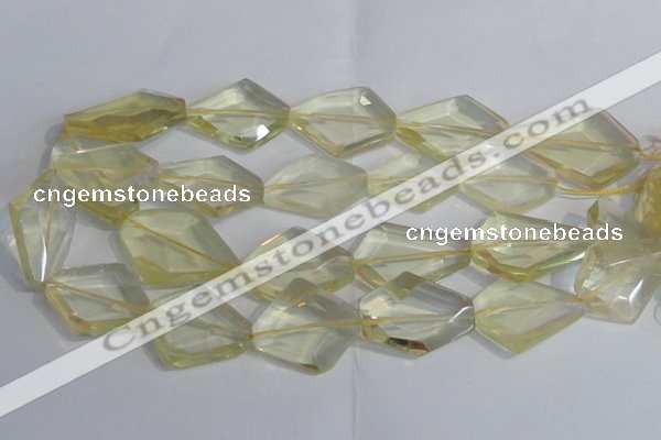 CLQ265 15.5 inches 20*25mm - 30*35mm faceted freeform lemon quartz beads