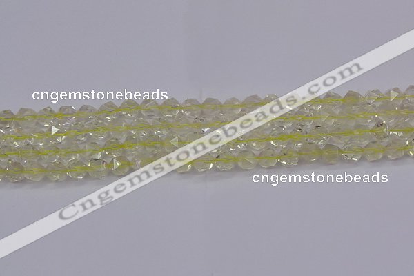 CLQ312 15.5 inches 8mm faceted nuggets lemon quartz beads