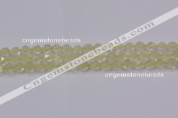 CLQ313 15.5 inches 10mm faceted nuggets lemon quartz beads