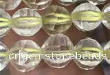 CLQ321 15.5 inches 6mm faceted round natural lemon quartz beads