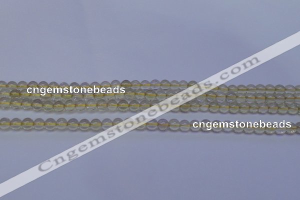 CLQ350 15 inches 4mm round natural lemon quartz beads wholesale