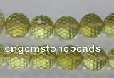 CLQ57 15.5 inches 10mm faceted round natural lemon quartz beads