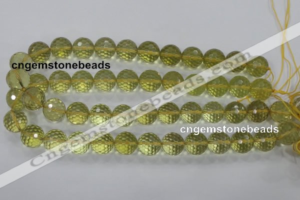 CLQ57 15.5 inches 10mm faceted round natural lemon quartz beads