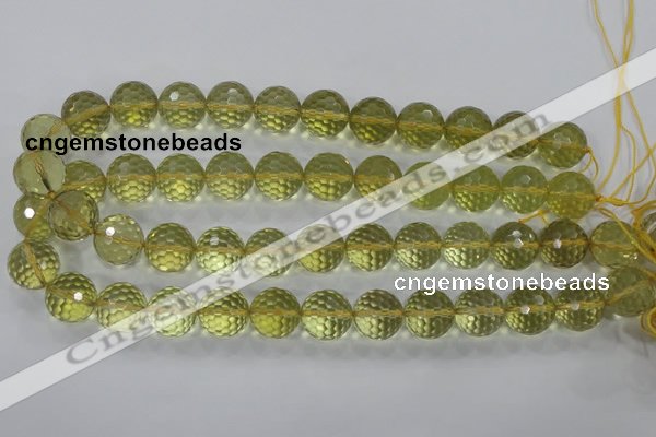 CLQ60 15.5 inches 16mm faceted round natural lemon quartz beads