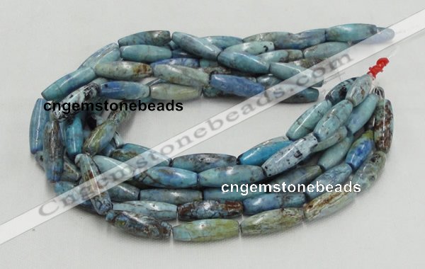 CLR08 16 inches 10*30mm rice larimar gemstone beads wholesale