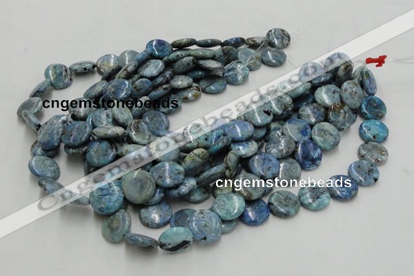 CLR09 16 inches 20mm flat round larimar gemstone beads wholesale