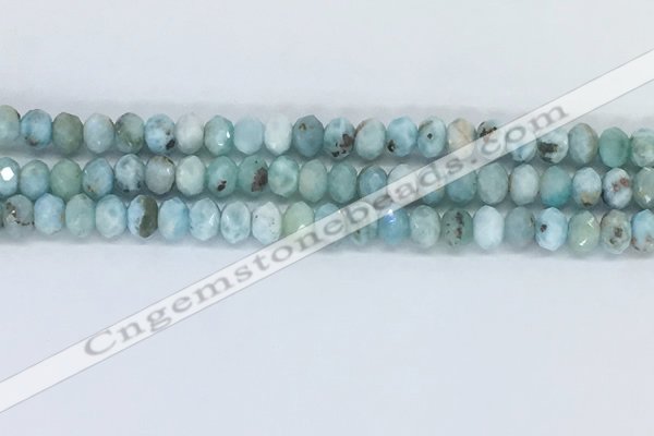 CLR102 15.5 inches 4*7mm faceted rondelle larimar gemstone beads