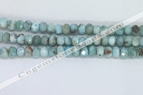 CLR103 15.5 inches 5*8mm faceted rondelle larimar gemstone beads