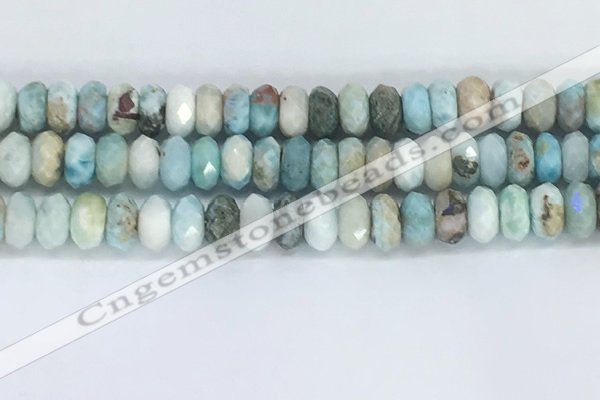 CLR105 15.5 inches 6*10mm faceted rondelle larimar gemstone beads
