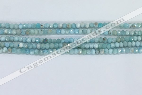CLR108 15.5 inches 2*3mm faceted rondelle natural larimar beads