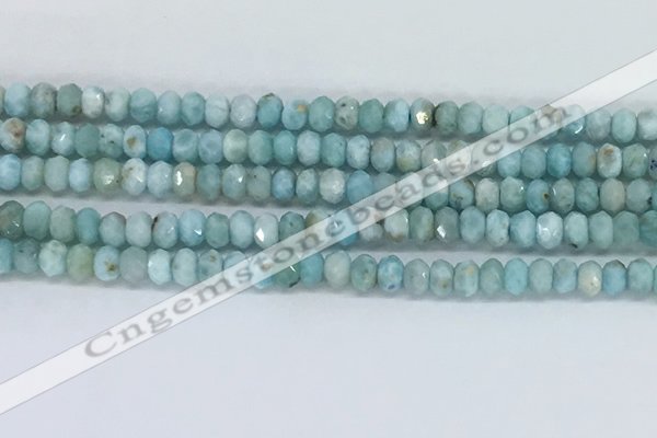 CLR109 15.5 inches 2.5*4mm faceted rondelle natural larimar beads