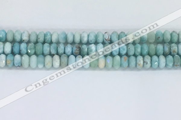 CLR111 15.5 inches 4*6mm faceted rondelle natural larimar beads