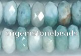 CLR113 15.5 inches 5*8mm faceted rondelle natural larimar beads