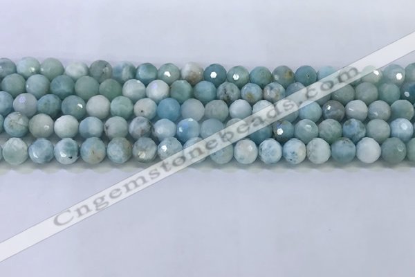 CLR118 15.5 inches 5.5mm faceted round larimar gemstone beads