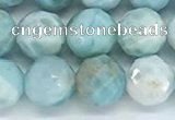 CLR120 15.5 inches 9mm faceted round larimar gemstone beads