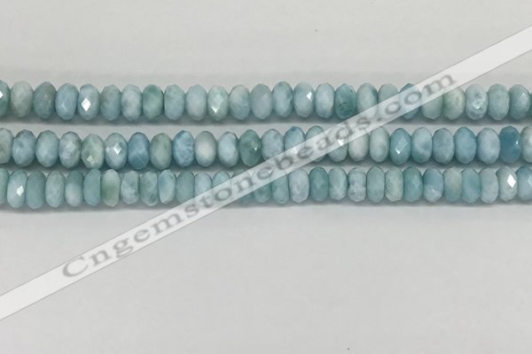 CLR139 15.5 inches 4*6mm faceted rondelle natural larimar beads