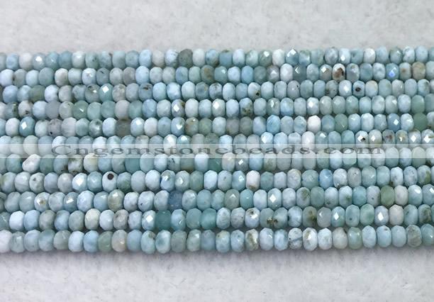 CLR146 15 inches 2.5*4mm faceted rondelle larimar beads wholesale