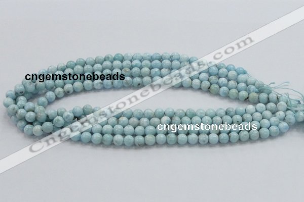 CLR15 15.5 inches 6mm round grade A natural larimar gemstone beads