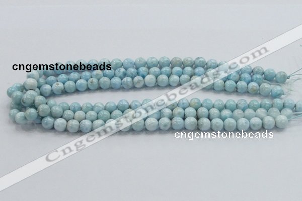 CLR16 15.5 inches 8mm round grade A natural larimar gemstone beads