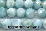 CLR163 15 inches 6mm faceted round larimar gemstone beads